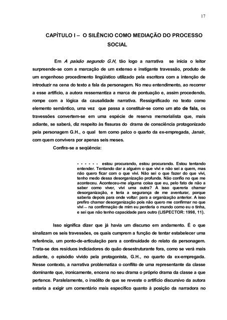 a consciência em crise na narrativa de clarice lispector