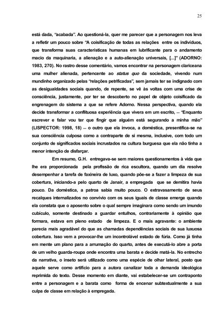 a consciência em crise na narrativa de clarice lispector