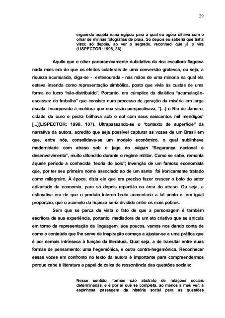 a consciência em crise na narrativa de clarice lispector