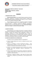 Clínica Procesal Laboral - Universidad Mariano Gálvez