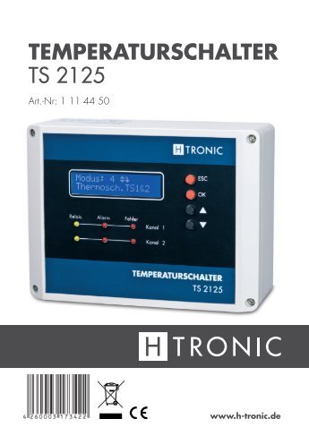 Temperaturschalter TS 2125 Gebrauchsanleitung