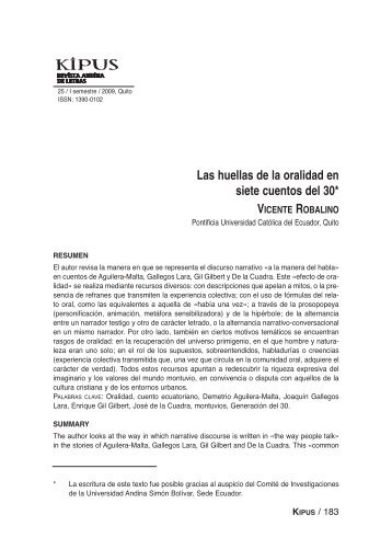 Las huellas de la oralidad en siete cuentos del 30* - Repositorio ...
