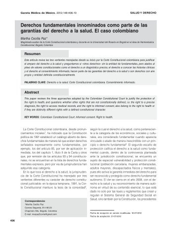 Derechos fundamentales innominados como parte de las garantías ...