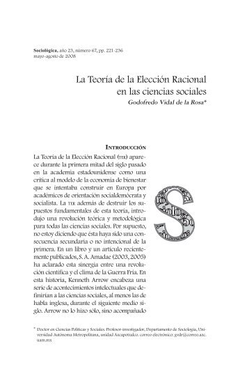 La Teoría de la Elección Racional en las ciencias sociales - Revista ...