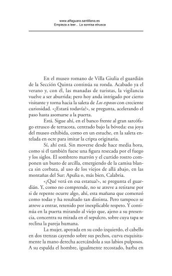 Primeras páginas de 'La sonrisa etrusca' - Alfaguara