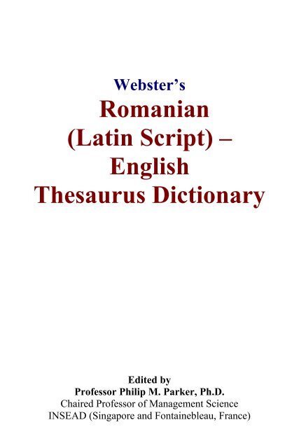 Webster's Romanian (Latin Script)-English ... - BALINA Group