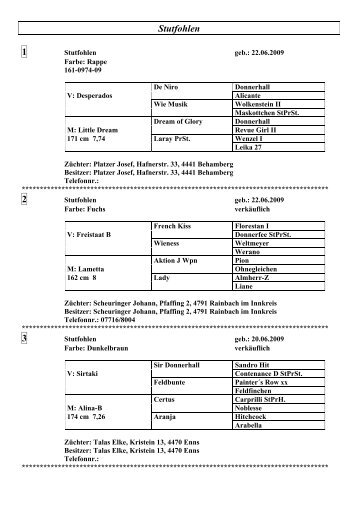 Stutfohlen 1 2 3 - Pferdezucht-Austria