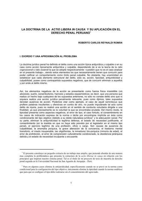 actio libera in causa ejemplos actio libera in causa ejemplos