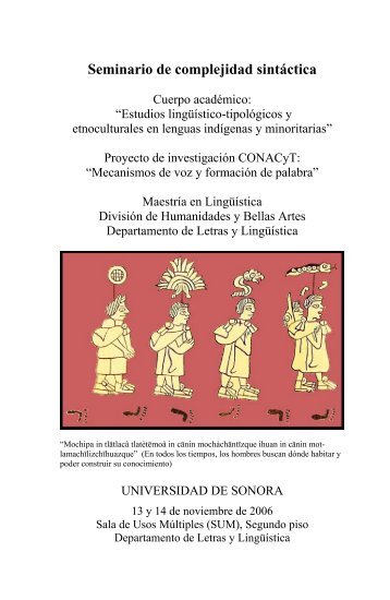 Seminario de complejidad sintáctica 2006 - Maestría en Lingüística ...