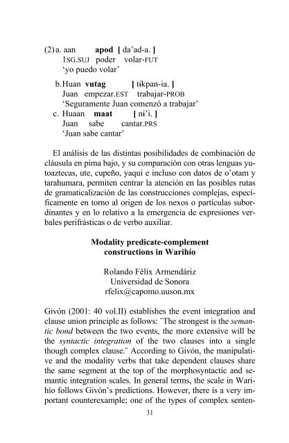 Seminario de complejidad sintáctica 2006 - Maestría en Lingüística ...