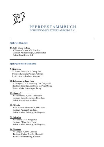 Pferdestammbuch Schleswig-Holstein/Hamburg eV