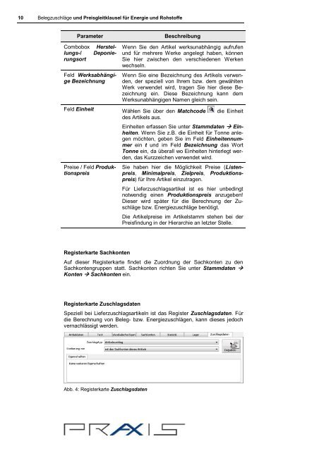 Belegzuschläge und Preisgleitklausel - Praxis EDV