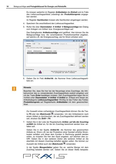 Belegzuschläge und Preisgleitklausel - Praxis EDV