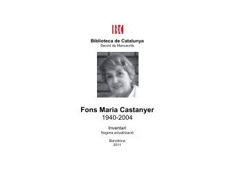 Fons Maria Castanyer - Biblioteca de Catalunya