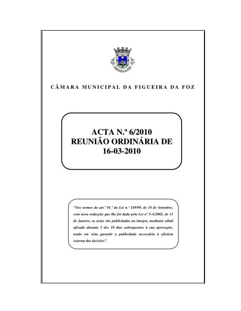 ACTA N.º 6/2010 REUNIÃO ORDINÁRIA DE 16-03-2010