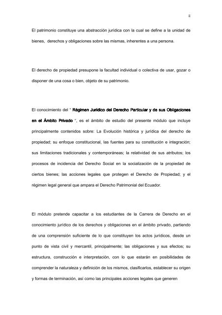 Régimen Jurídico del Derecho Particular y las Obligaciones en el ...