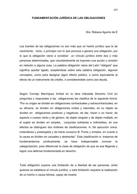 Régimen Jurídico del Derecho Particular y las Obligaciones en el ...