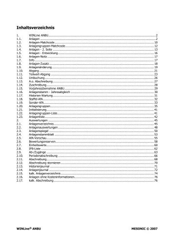 Handbuch WinLine - Anlagenbuchhaltung (2MB) - Praxis EDV