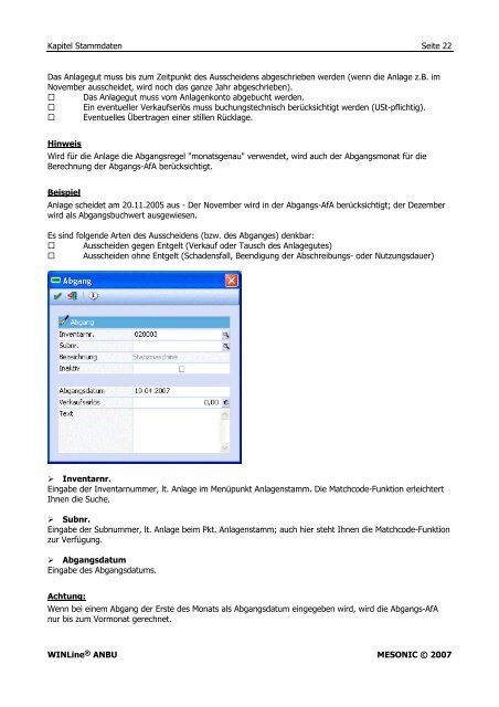 Handbuch WinLine - Anlagenbuchhaltung (2MB) - Praxis EDV