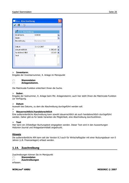 Handbuch WinLine - Anlagenbuchhaltung (2MB) - Praxis EDV