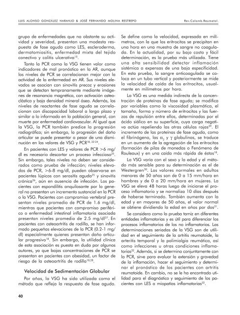 Evaluación de la inflamación en el laboratorio - Revista Colombiana ...