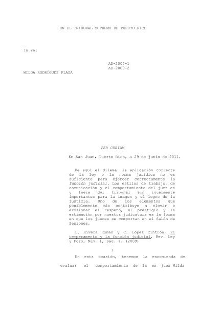 Per Curiam - Rama Judicial de Puerto Rico