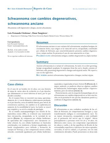 Schwannoma con cambios degenerativos, schwannoma anciano