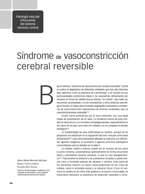 Síndrome de vasoconstricción cerebral reversible - Grupo de ...