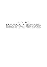 Actas del II Coloquio Internacional - Traducción ibérica y americana