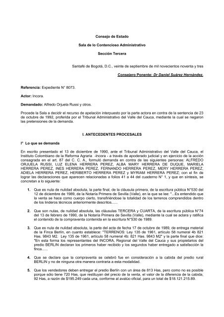 Consejo de Estado Sala de lo Contencioso ... - Territorio y Suelo