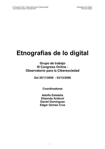 Etnografías de lo digital - UNED