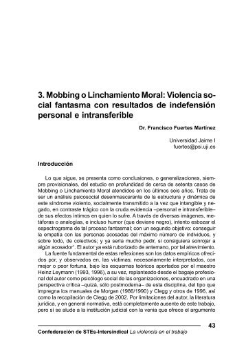 3. Mobbing o Linchamiento Moral: Violencia so - Confederación de ...
