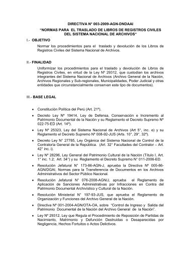 DIRECTIVA N° … - Archivo General de la Nación