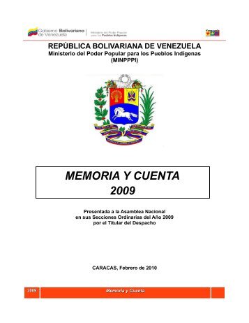 MEMORIA Y CUENTA 2009 - Pueblos indígenas
