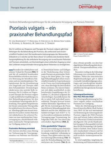 Psoriasis vulgaris ? ein praxisnaher Behandlungspfad