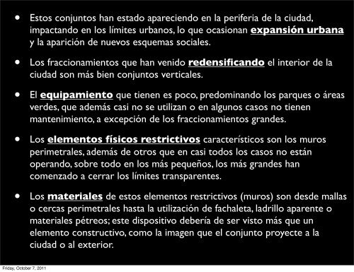 Los Fraccionamientos Cerrados como expresión de la segregación ...