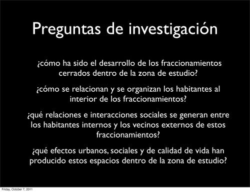 Los Fraccionamientos Cerrados como expresión de la segregación ...