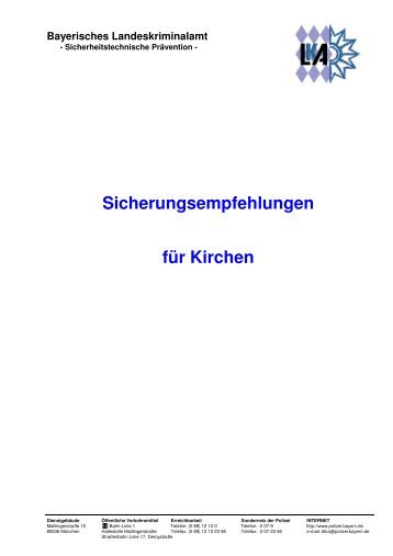 Kirchenmerkblatt - Polizei Bayern