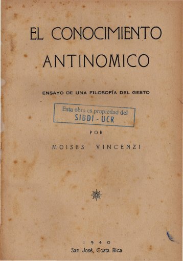 EL CONOCIMIENTO ANTINOMICO