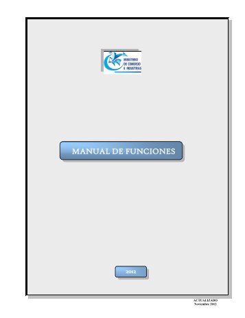 MANUAL DE FUNCIONES - Ministerio de Comercio e Industrias