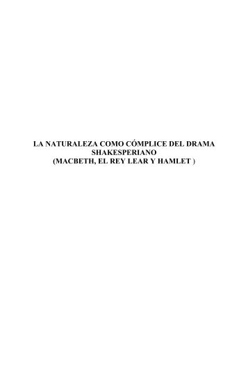 la naturaleza como cómplice del drama shakesperiano