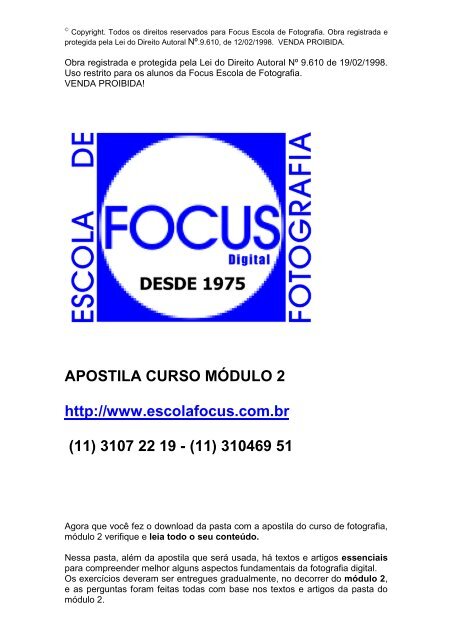 APOSTILA MODULO- 2- DEZEMBRO 2011 - Focus Foto