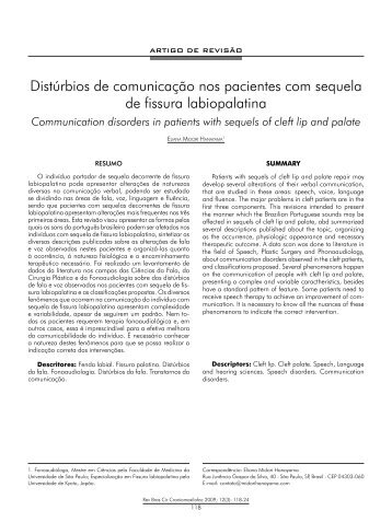 Distúrbios de comunicação nos pacientes com sequela ... - ABCCMF