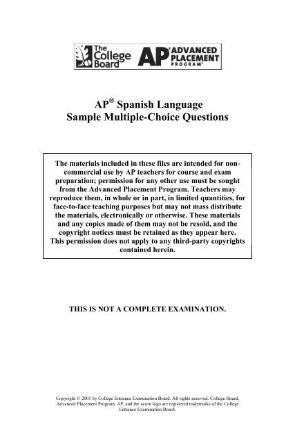 ap spanish essay sample