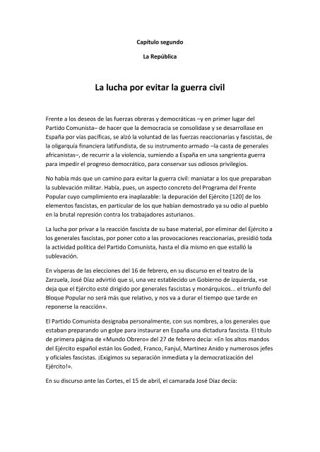 "Historia del Partido Comunista de España", Versión abreviada