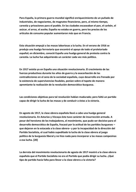 "Historia del Partido Comunista de España", Versión abreviada