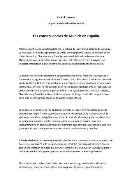 "Historia del Partido Comunista de España", Versión abreviada