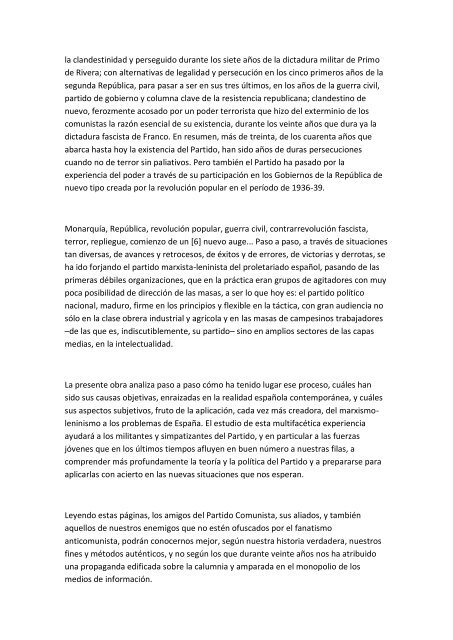 "Historia del Partido Comunista de España", Versión abreviada