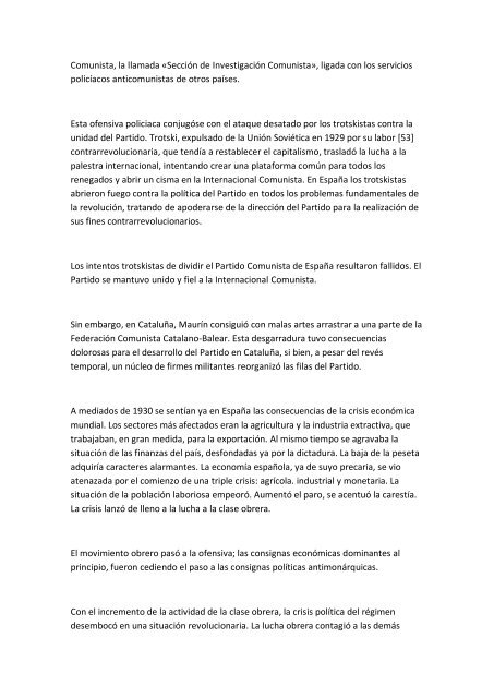 "Historia del Partido Comunista de España", Versión abreviada