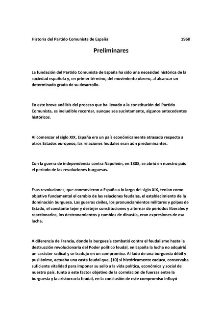 "Historia del Partido Comunista de España", Versión abreviada